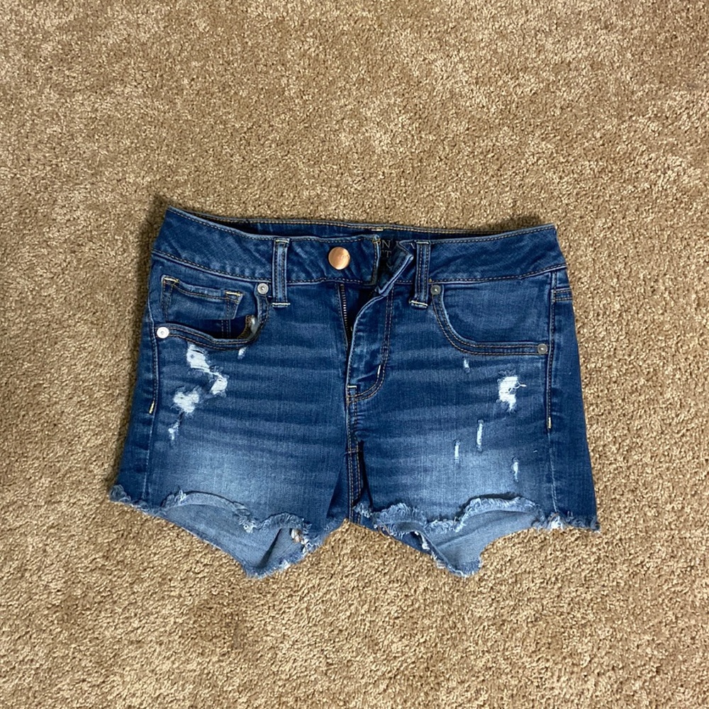 American Eagle Midi Super Stretch Denim Jean Shorts
